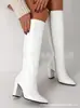 Dropshopping2024 invierno nueva moda tacón alto talla grande 40-43 punta cremallera lateral botas altas para mujer