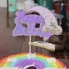 Nueva Decoración de Estrella Arcoíris Colorida Fiesta de Cumpleaños Boda Temática Postre Pastel Decoración de Tarjeta