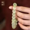 Pulsera de Jade Afgano Natural Azul y Blanco Cuentas Redondas Cuentas Antiguas Alto Hielo Jade Seda de Huevo Piedra Ojo de Gato Pulsera Joyería de Jade