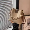 Bolso Cubo de Textura de Alta Gama para Mujer 2023 Nuevo de Moda Popular Cadena de Nicho Bolso Bandolera Bolso Cubo