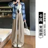 Pantalones azules Nai Fu Yamamoto para mujer, nuevo estilo de verano 2026 fino, para petite, holgados, estrechos rectos, de seda helada, de pierna ancha