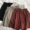 Pantalones cortos retro versátiles de estilo coreano para mujer, de verano 2023, de cintura alta, con pierna ancha, corte A, holgados, adelgazantes, estilo perezoso