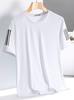 Camiseta de manga corta fina de estilo nuevo de verano para hombre, deportiva, informal, de secado rápido, de seda de hielo, de media manga, de talla grande