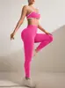 Traje de Yoga Sin Costuras de 6 Colores Sujetador de Tirantes Pantalones de Cadera de Durazno Traje Deportivo Sets de Yoga para Fitness al Aire Libre