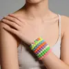 Pulsera de tarjeta de bendición tejida con hilo de cera impermeable, acrílico luminoso personalizado con cuentas de amor, juego de 2 piezas