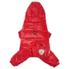 Abrigo de invierno impermeable para mascotas de dos tonos con cuello alto, chaleco cortavientos y cálido, adecuado para uso en exteriores, se puede sujetar a una correa, chaqueta de algodón casual para perros