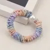 Cuerda para el pelo de perla transfronteriza estilo coreano INS delgada anillo de intestino grueso cuerda para el pelo banda de goma Corea del Sur tela arcoíris anillo de intestino delgado accesorios para el pelo