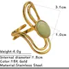 Anillos Europeos y Americanos de Acero de Titanio Incrustados con Joyería de Piedra Natural, Lujo Ligero, Anillos Abiertos Versátiles y de Alta Gama de Acero Inoxidable para Mujer Que No Se Desvanecen
