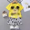 Conjunto de Verão Infantil Manga Curta Shorts Roupas de Casa para Bebê Menina Camiseta de Bebê Pijama para Meninos 0-1-2-3 Anos