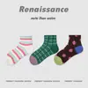 Calcetines Originales Renacentistas para Mujer Verano Patrón Geométrico Calcetines Cortos Finos Transpirables a Rayas Corte Bajo Calcetines de Barco para Mujer