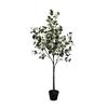 Estilo nórdico Ins Árvore artificial Planta verde Yucalyptus em vaso Grande sala de estar interna Enfeites de plantas falsas Decoração de celebridades da Internet