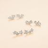 Aretes de Plata S925 para Mujer Estilo Coreano Moda Simple Redondos Huecos Aretes de Diamante Celebridad de Internet Transmisiones en Vivo Explosiones Joyería de Plata