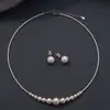 Collar de perlas degradadas grande y pequeño, cadena para la clavícula de lujo ligero de nicho para mujer 2026, accesorio de cadena para suéter, cadena de sonrisa