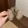 Accesorio para el Cabello de Lujo con Lazo Negro Grande de Satén Pinza de Tiburón Pasador para la Parte Trasera de la Cabeza Pinza para el Cabello de Mujer
