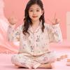 Pijamas para niños, pantalones de manga larga, primavera y otoño, dibujos animados, dulces niñas, bebés, niños medianos y grandes, ropa de aire acondicionado para el hogar, traje