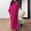 Vestido casual holgado de talla grande para mujer, color liso, cuello redondo, popular transfronterizo de Amazon Europa y América, nuevo Otoño 2024