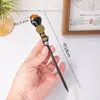 Grampo de Cabelo de Cristal Natural do Zodíaco Doze Cruzamentos, Grampo de Cabelo Varinha de Fada Artesanal de Pedra Rolante de Cristal, Adereços e Acessórios de Estilo Antigo