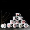 Taza Grande de Cerámica Esmaltada Imitación Creativa Nostálgica Retro Paquete de 6 Tienda Departamental Taza de Té Copa de Vino Souvenirs Turísticos