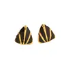 Pendientes Creativos de Acero de Titanio Fundido con Goteo de Aceite de Colores Pendientes Geométricos Triangulares Cuadrados Simples Personalizados para Mujer