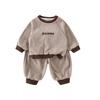Roupas para Bebê Menino Outono Conjunto de Duas Peças Classe a Manga Longa Bebê Outono Roupa para Exterior Conjunto Elegante de Duas Peças Atacado