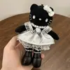 Original Otoño e Invierno Nuevo Cuero Negro Felpa Kt Visón Vestido Gato Gatito de Piernas Largas Muñeca Llavero Bolsa