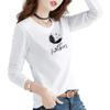 2800 # Camiseta de Manga Larga para Mujer Algodón (Toma real) (95 Algodón 5 Spandex) (Nuevo Tamaño XXL)