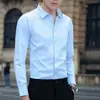 Camisa Branca Masculina Manga Longa Moda Outono Trabalho Negócios Slim Fit Coreana Bonita Profissional Social Camisa Masculina Moda