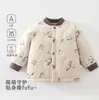 Roupa Acolchoada para Recém-Nascido 160g Classe A Sem Ossos Jaqueta Acolchoada de Outono/Inverno para Bebê Top Quente com Bordado de Coelho para Bebê