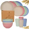 Temu Conjunto de 16 Peças de Pratos, Tigelas e Copos de Palha de Trigo para Jantar Utensílios de Mesa Conjunto de Utensílios de Mesa Domésticos Cor Personalizada Fabricante Atacado