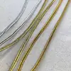 0,3/0,5 cm Preto Branco Dourado Prata Vermelho Fole Faixa Faixa Côncava Corda Fina Faixa Espinha de Peixe Acabamento para Roupa Cheongsam Dourado Profundo