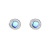 Pendientes de Botón Imitación Piedra de Luna Frescos y Elegantes para Mujer Plata Pura S999 Temperamento Super Hada Versátiles Pendientes de Gama Alta Venta al por Mayor