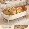 Mesa de Centro para Sala de Estar, Mesa Pequeña Móvil para el Hogar, Vidrio, Estilo Moderno Simple, Nuevo Modelo 2026, Mesa de Centro para Sofá de Apartamento Pequeño