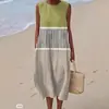 Vestido de Verano/Primavera Nuevo sin Mangas Estampado Elegante para Mujer 2026 Transfronterizo Amazon y Sitio Web Independiente