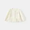 Primavera 2026 Nuevo Estilo Malla Encaje Elegante Cárdigan Tejido Tops de Primavera para Niñas Camisetas de Manga Larga para Bebés Niñas