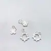 Plata de ley S925 microincrustaciones accesorios corona de circonita colgante espaciador de agujero grande DIY pulsera collar colgante accesorios de plata