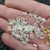 Espaçador Dourado Fivela de Jade Contas de Ábaco Contas Soltas Liga Prata Bandeja de Flor Pulseira DIY Colar Acessórios de Joia Contas Artesanais