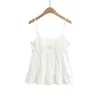 Moda de Verano Nueva Versátil Ajustado Favorecedor Chica Caliente Top Básico Estilo Vacaciones para Mujer Color Sólido Camisola Abotonada
