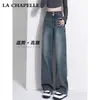 Calça Jeans Reta Wide-Leg para Mulheres Outono e Inverno 2025 Tendência Versátil Novo Estilo Popular Petite Cintura Alta Calça Solta