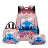 Produto Transfronteiriço 3D Novo: Conjunto de Três Peças - Mochila Estudantil com Estampa de Desenho Animado, Lancheira e Estojo - Mais Estiloso Que Você!