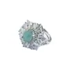 Guan Yu Jadeíta Azul Agua Natural Grado A Anillo de Jade Vintage Suministro en Vivo Cadena de Suministro Mayorista S5060404L