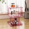 Mesa de Centro Multifuncional de Color Transparente Acrílico Personalizada, Mesa Auxiliar Adecuada para Hogar, Sala de Estar, Dormitorio, Oficina