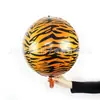 Globos de papel de aluminio de 22 pulgadas, esféricos 4D, con diseño de animales: patrones de cebra, leopardo, serpiente, tigre y ciervo, para decoraciones con temática de bosque