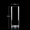Vaso de vidro reto de alto borosilicato personalizado para arranjos florais Vaso decorativo de bambu rico e criativo de alto nível Ins Style Ornaments