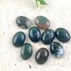Atacado do Fabricante Venda Quente Transfronteiriça Quartzo Rosa 15*20 Superfície Facetada Calcedônia Verde Fluorescente Oval Cabochão Pedra Solta