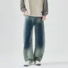 Ropa para Hombre Maple House / Colección Otoño/Invierno 2026: Pantalones Anchos Rectos Curvos Lavados con Degradado Audaz y Único Estilo Americano High Street