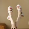 Zapatos de tacón alto gruesos de moda estilo coreano para mujer, nuevo modelo de verano 2026, sandalias romanas de plataforma de una tira con suela gruesa