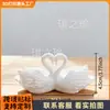 Bestseller transfronterizo decoración de cisne blanco en forma de corazón impresa en 3D recuerdo del Día de San Valentín artículo coleccionable