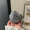 Bolsa Acrílica Distinta Nova Moda Europeia e Americana Bolsa Coração Cravejada de Diamantes Bolsa Transversal de Corrente Ins para Noite