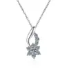 Collar de plata de ley s925 para mujer, collar de diamante moissanita, cadena para clavícula de girasol con forma de corazón, collar de moissanita de 0.5 quilates color D