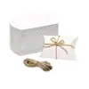 Caja de Almohada de Papel Kraft Estilo Europeo Transfronteriza Caja de Dulces para Boda Caja de Empaque Lista para Usar de 2 Colores Caja de Dulces para Recuerdos de Boda